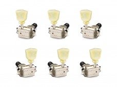 Schaller Deluxe Kluson-Style Top Locking Guitar Tuners Nickel Set 3L+3R 10140123.16.55